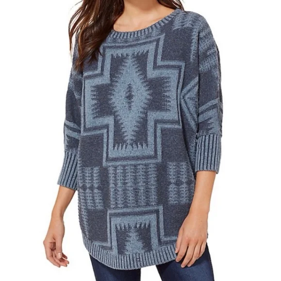 Pendleton Harding Oversized Blue Pullover Sweater - Picture 1 of 1